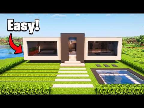 Minecraft: Modern House with Pool | Tutorial