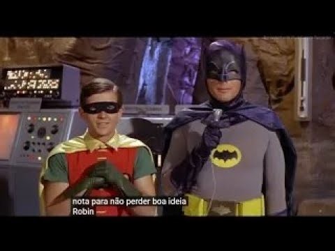 Batman (Adam West) e Robin (Burt Ward) anunciando o filme de 1966 (Legendado)