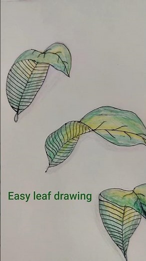 Easy Leaf Drawing 🌿 | Simple Leaf Art Tutorial for Beginners | Step by Step