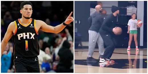Watch: Devin Booker gives sneak peek of unreleased Nike Book 1 colorway during practice ahead of game vs Hornets