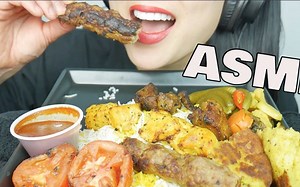 【吃播】SAS-ASMR烤肉串+米饭（咀嚼音）不说话