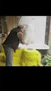 DIY Off-Grid Wood Fired Bathtub #offgrid #shorts #diy #home