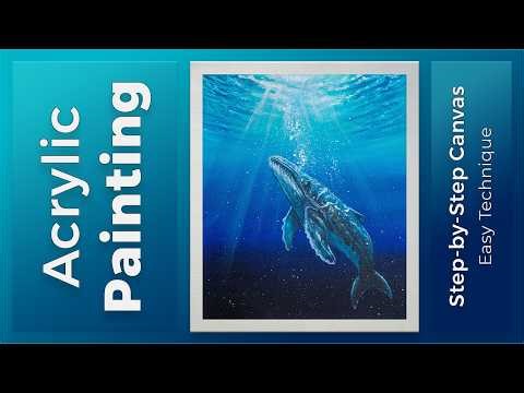 How to Paint a Deep Ocean Whale 🐋 | Magical Underwater Light Rays Tutorial