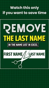 16K views · 168 reactions | Remove the last name in the name list in excel #excel #exceltips #exceltricks #viral #advancedexcel #exceltipsandtricks #excelshorts #explore | Ather Naqvi | Facebook