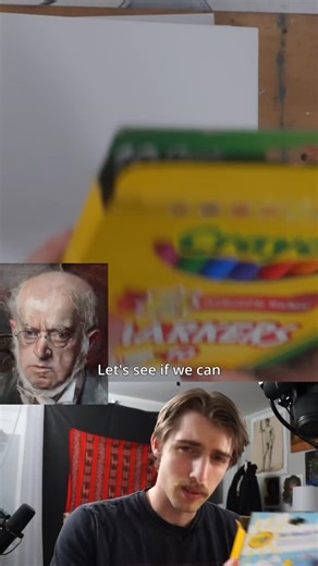 Jake Taplin on Instagram: "Let's see if we can paint a master work using Crayola Markers! Original reference painting by Giovanni boldini, it's a painting of the artist Menzel"