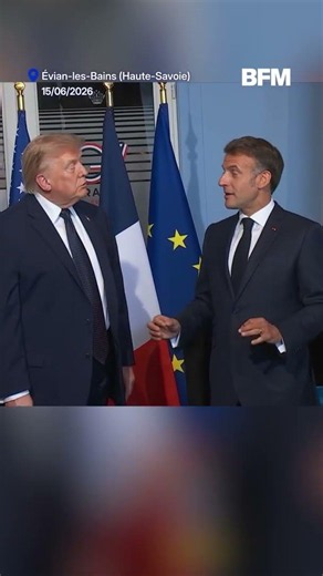Sommet du G7: Donald Trump félicite le Français Ciryl Gane au côté d'Emmanuel Macron