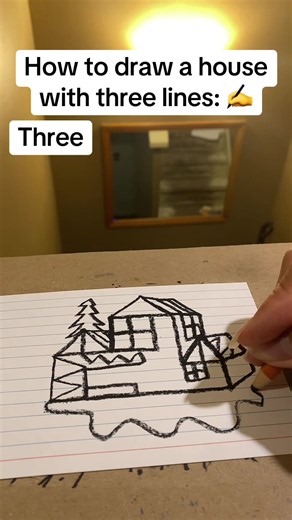 How to Draw a Modern House with Three Lines