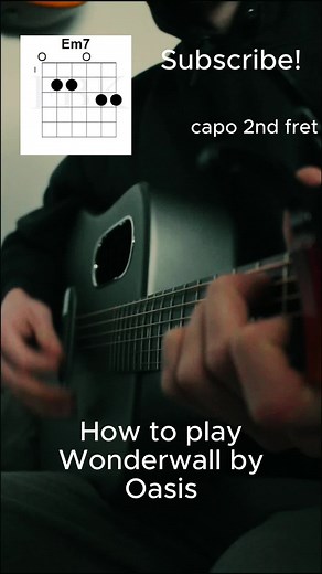 How to play “wonderwall” by oasis #fyp #guitar #wonderwall #guitarforbeginners #musicianoftiktok #cover #tutorial #guitartutorial
