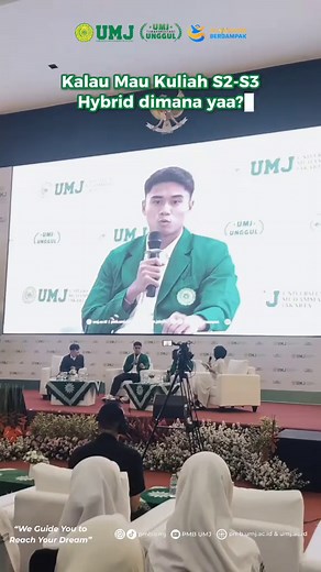 lagi cari kampus unggul yang hybrid dan ada beasiswa S2 & S3? 🤔 tenang di UMJ kamu bisa lanjut studi tanpa harus ninggalin karir dan ga cuma itu kamu juga bisa dapetin beasiswa lho😁 PMB UMJ “We Guide You to Reach Your Dream”. _________ Whatsapp: 0815 7195 551 Instagram: @pmb.umj Tiktok: @pmb.umj Website: https://pmb.umj.ac.id #umjunggul #muhammadiyah #kuliah #s2 #s3