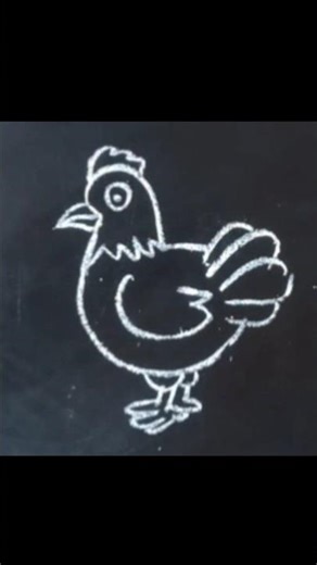 hen chalk drawing easy step by step #drawing #hen