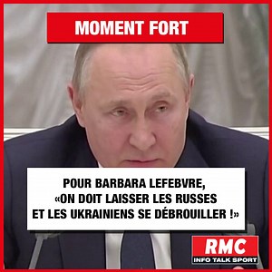6.3M views · 85K reactions | Êtes-vous d'accord avec Barbara Lefebvre pour que les Russes et les Ukrainiens réglent leur conflit ? Barbara Lefebvre pense que Poutine est en position de force : "C'est une affaire entre les Russes et les Ukrainiens, qu'on les laisse se débrouiller." | Grandes Gueules RMC | Facebook