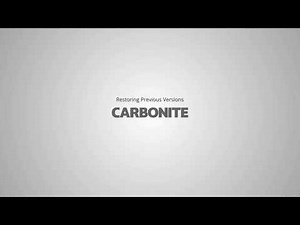 Restoring Previous Versions