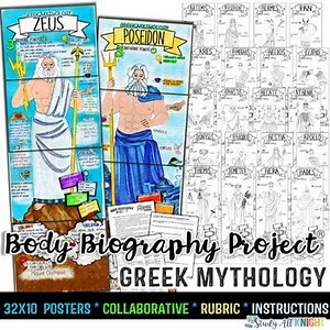 Greek Gods, Greek Mythology Body Biography Research Project Bundle