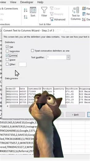 This is how to use text to column (Alt+A+E) in excel #excel #exceltips #excelhacks #exceltricks