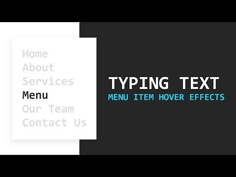 CSS Typing Text Menu Item Hover Effects | CSS Hover Effects