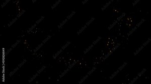 Video animado de explosión circular con chispas o particulas de fuego, en fondo negro.