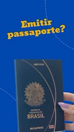 🛫🧳 Tá pensando em viajar para o exterior? Veja como é fácil e rápido emitir seu passaporte 😉 👩🏻‍💻 Você faz todo o processo no site da Polícia Federal, sem a necessidade de intermediários! 💵 O único valor a ser pago é a taxa de emissão de R$ 257,25. 🪪 E não se esqueça: no momento do atendimento presencial em uma das unidades da PF, você deverá comparecer na data e local agendados para apresentar toda a documentação necessária em via original. Para saber exatamente quais documentos levar,