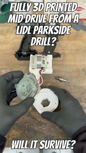 Parkside Drill e-Bike Mid Drive motor (Fully 3D Printed)… Will It Survive?