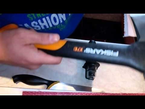 How to sharp Fiskars knife and Fiskars X7 hatchet with Fiskars sharpener
