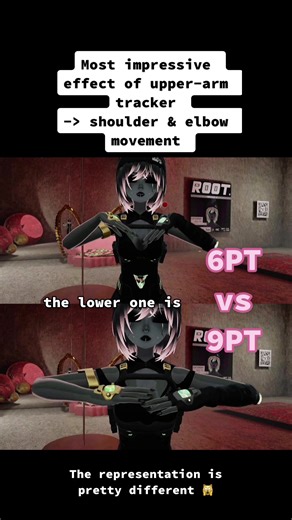 #fullbodytracking for #VR - 6pt vs 9pt tracking looking at the most impressive upper body movement difference for #vrdancing in #vrchat using #vivetracker on hip and feet (which you can’t see lol) #tundratracker on chest and upper arms - #valveindex on head and #indexcontrollers on hands - feel free to ask questions - i have few more moves i found fascinating but happy to explore more if you have ideas #c00lcats