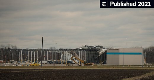 At least six people died after an Amazon warehouse in Illinois took a direct hit.