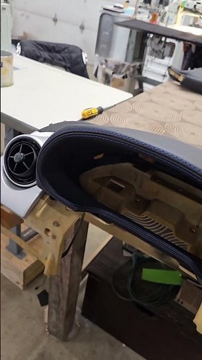 dashboard leather repair on ferrari before and after