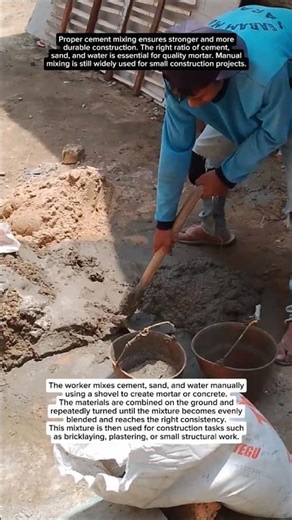 Manual Cement Mixing for Strong Construction