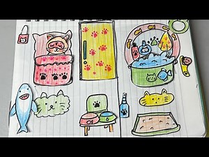 🌸 Paper Diy 🌸 Kitty room making..... 종이놀이 Tutorial, no music 🎶 😍/ Satisfying ASMR