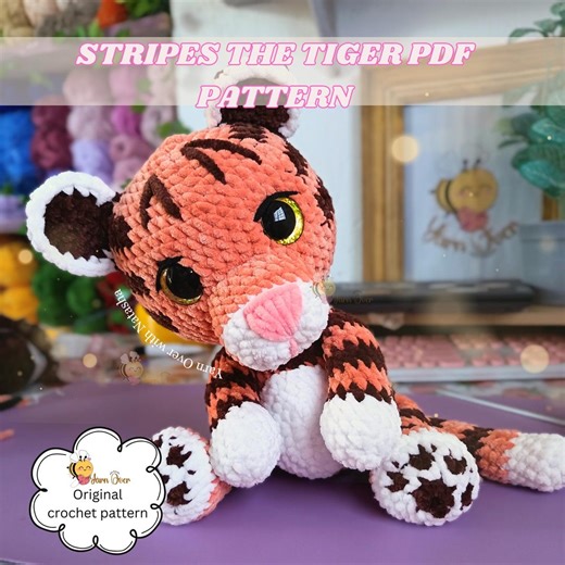Tiger Crochet Pattern, Amigurumi Plushie, Cute and Easy Tiger, PDF Digital, Stripes the Siberian Tiger - Etsy Australia