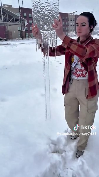 A frozen world, a joy only found in winter. 😂😂 #ice #weather #satisfying #oddlysatisfying #breakingtheice