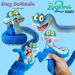 Zootopia Inspired Gary De'snake Crochet Pattern Blue Snake Plush Toy   Mini Scaf - Etsy Canada
