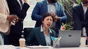 Employees team showing their project updates to the supervisor | Premium Stock Video Footage