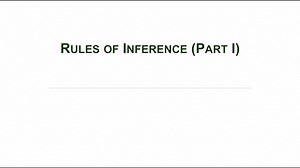 Rules of inference (Part I)