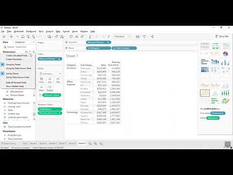 11 Tableau RUNNING_SUM and WINDOW_AVG functions