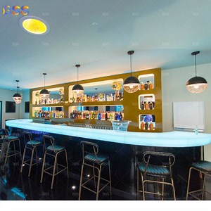 [Hot Item] LED Marble Bar Counter Disco Club Curved Commercial Restaurant Cafe Bar Counter
