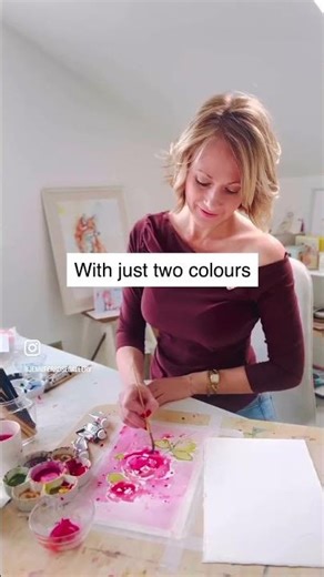 Try this easy watercolour step by step to paint beautiful roses👇🌹🎨#learntopaint #flowerpainting #art