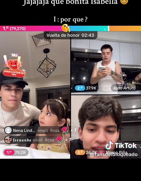 La hermosa Isabella en el live con Alan Arrieta