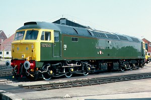 British Rail class 47 diesel locomotive 47500 'Great Western' Old Oak Common, London. 1987