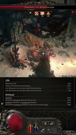 What 50k Armour + 1700 Life Regen Looks Like... #poe2 #diablo4 #pathofexile2