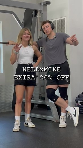 @Gymshark LABOR DAY SALE 20% off with code NELLxMIKE 🥳🦈#gymsharkad #mikeandnella