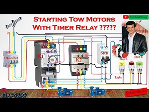 Control Motors With Timer Relay And Switch/Wiring Diagram.