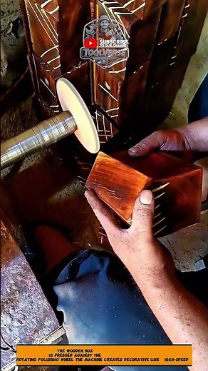 Decorative Wood Line Engraving Process Using Industrial Polishing Machine