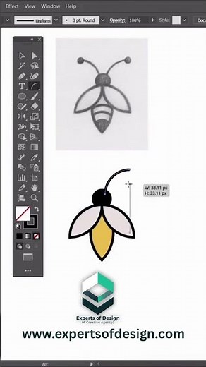 Bee Logo Design in Adobe Illustrator | Logo Design Process Step by Step (Viral) #expertsofdesign