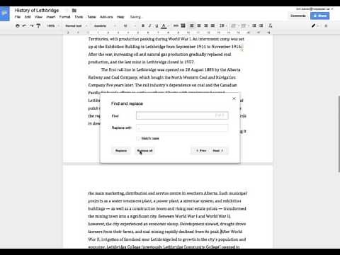 How to use find and replace in Google Docs