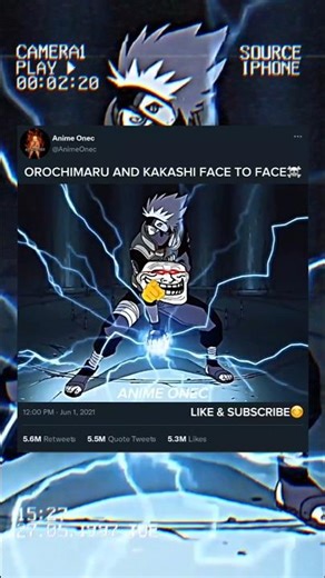 OROCHIMARU AND KAKASHI FACE TO FACE🔥💀#naruto #viralshort