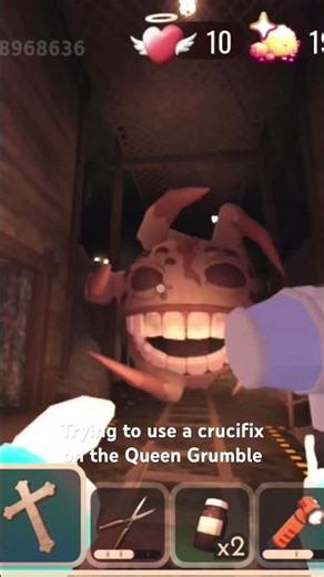Trying to use a crucifix on the Queen Grumble #robloxsdoors