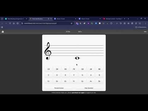 Working On My Music On Note Identification In MusicTheory.Net (Part .2)