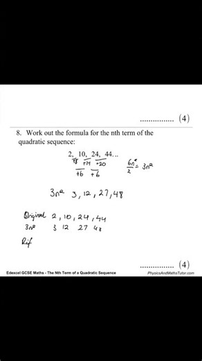 How to solve GCSE Maths questions! Lesson 23 - quadratic sequences gcse maths higher