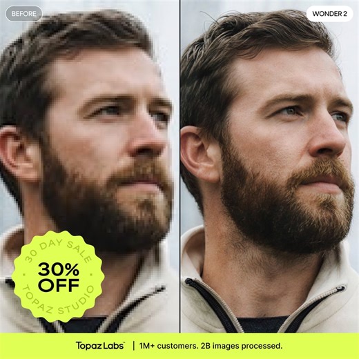 Topaz Studio : -30 % sur la suite photo/vidéo boostée à l'IA locale