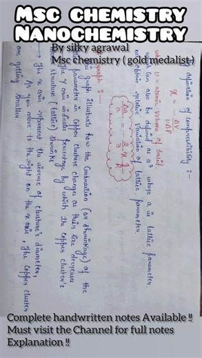 Effect On Lattice Parameter Handwritten Notes #msc #nanochemistry #shorts